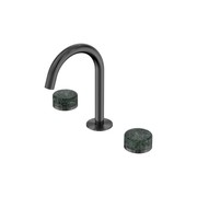 Serenity Basin Set Arc Spout With Verde Alpi Handle Gun Metal gallery detail image