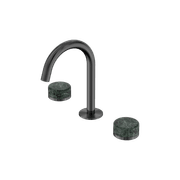 Serenity Basin Set Arc Spout With Verde Alpi Handle Gun Metal gallery detail image
