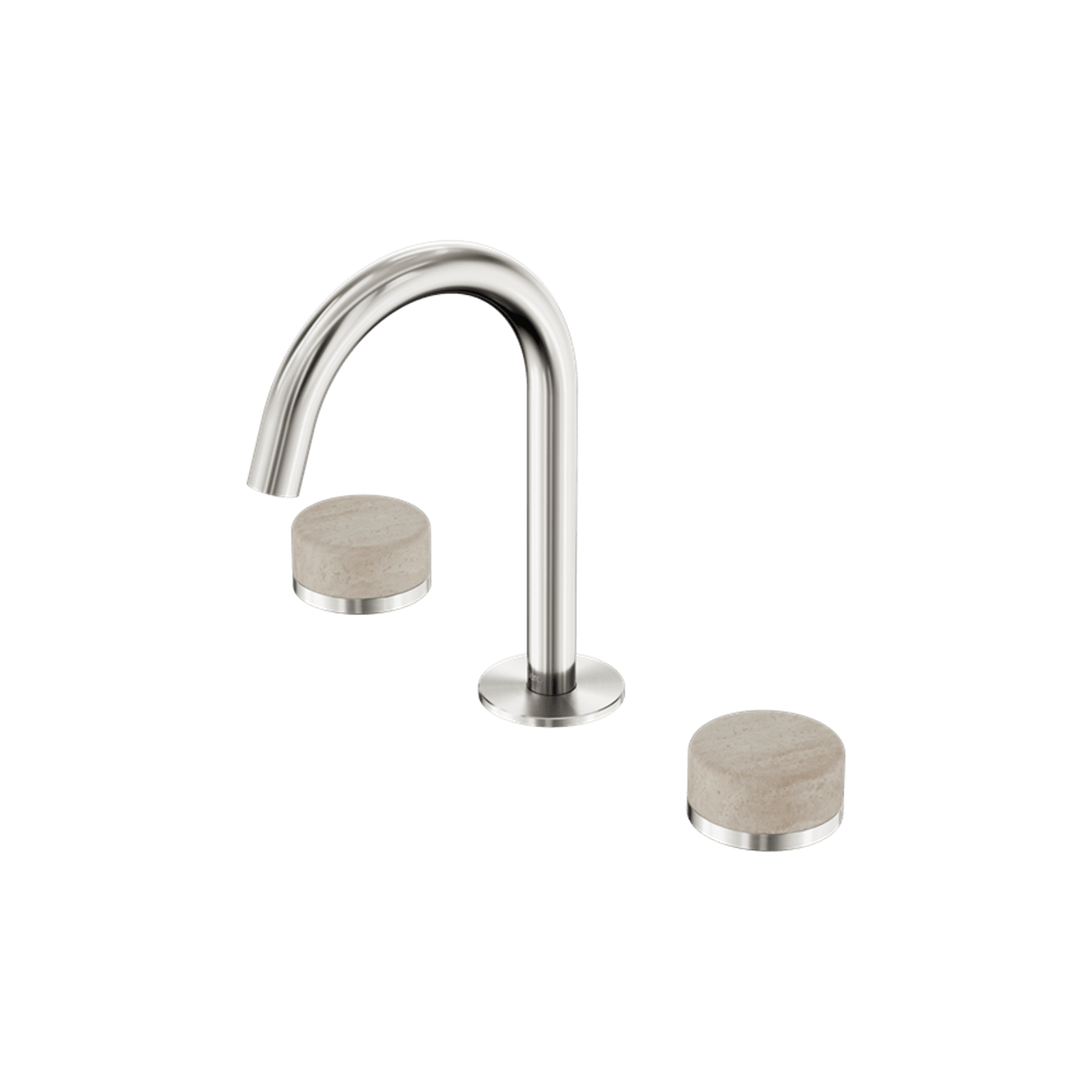 Serenity Basin Set Arc Spout With Rome Travertine Handle Brushed Nickel gallery detail image