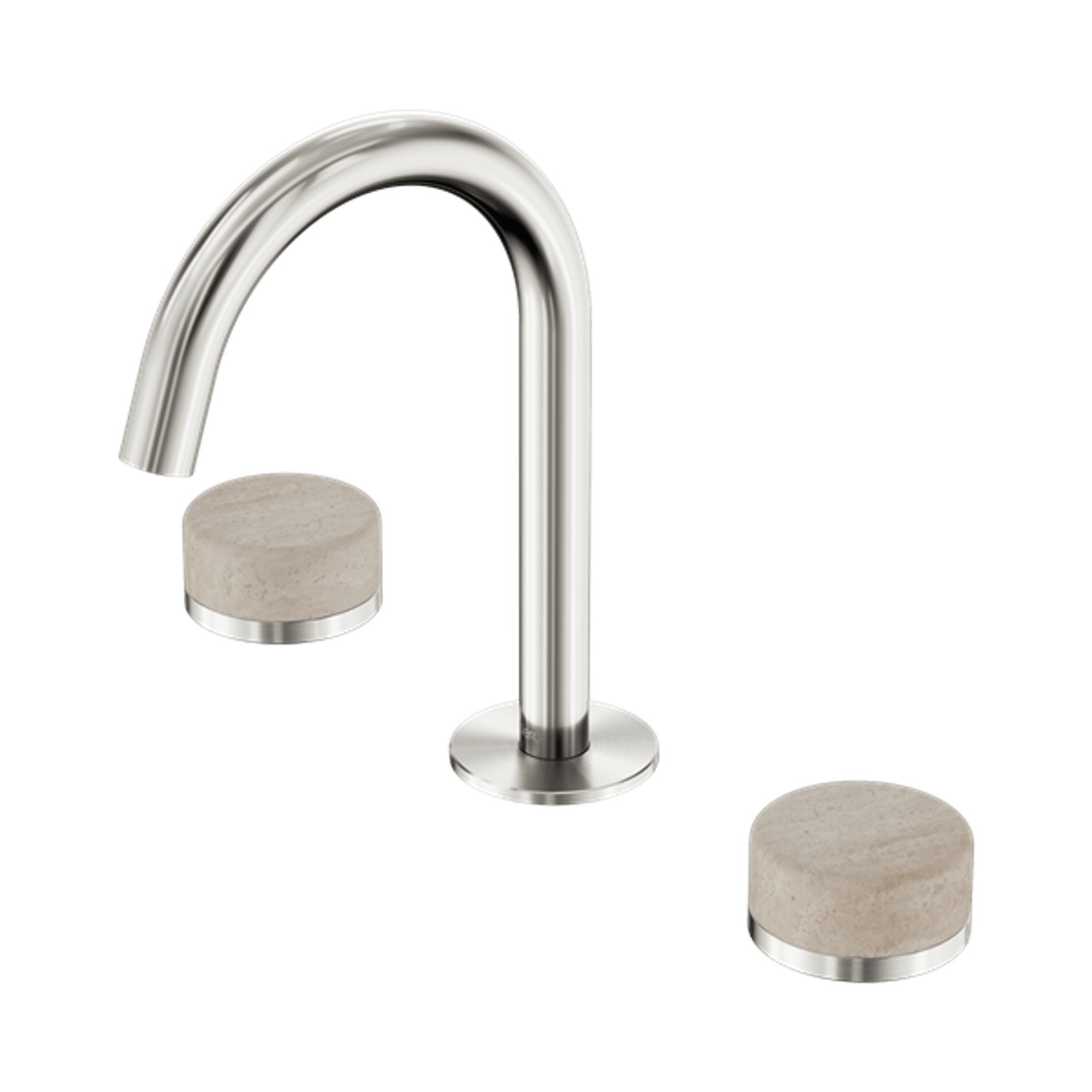 Serenity Basin Set Arc Spout With Rome Travertine Handle Brushed Nickel gallery detail image