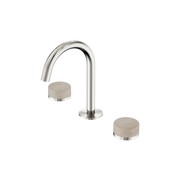 Serenity Basin Set Arc Spout With Rome Travertine Handle Brushed Nickel gallery detail image