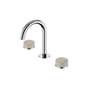 Serenity Basin Set Arc Spout With Rome Travertine Handle Chrome gallery detail image