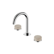Serenity Basin Set Arc Spout With Rome Travertine Handle Chrome gallery detail image