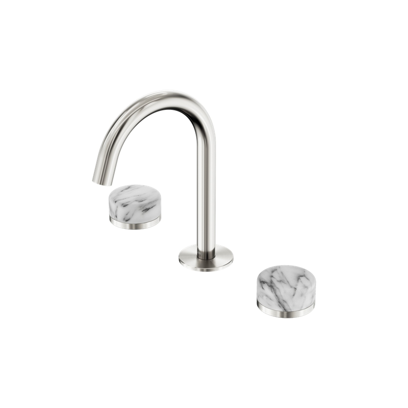 Serenity Basin Set Arc Spout With Arabescato Corchia Handle Brushed Nickel gallery detail image
