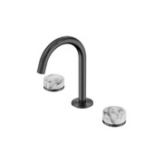 Serenity Basin Set Arc Spout With Arabescato Corchia Handle Gun Metal gallery detail image