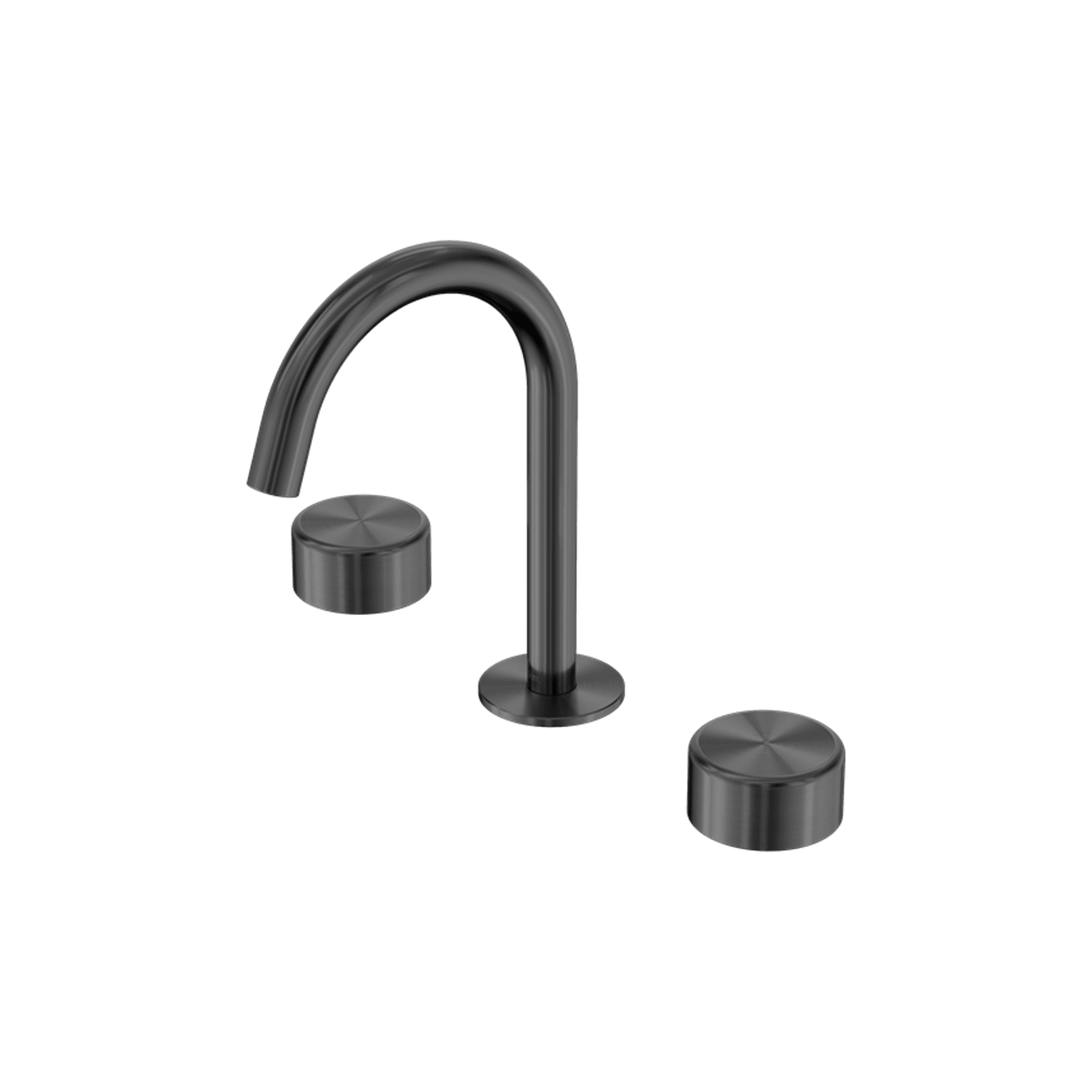 Serenity Basin Set Arc Spout With Metal Handle Gun Metal gallery detail image