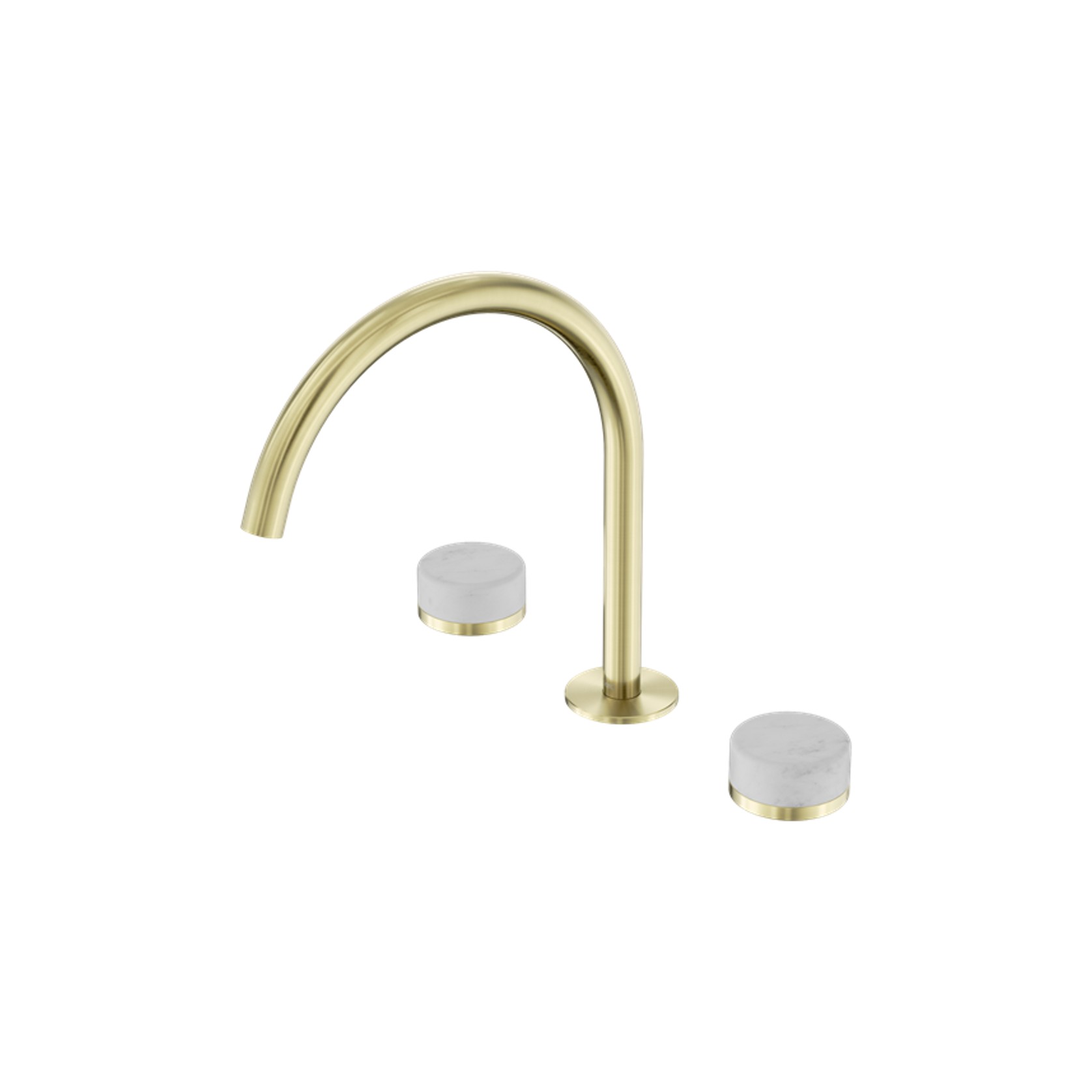 Serenity Bath/Kitchen Set Arc Spout With Carrara Handle Brushed Gold gallery detail image