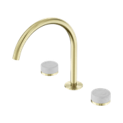Serenity Bath/Kitchen Set Arc Spout With Carrara Handle Brushed Gold gallery detail image