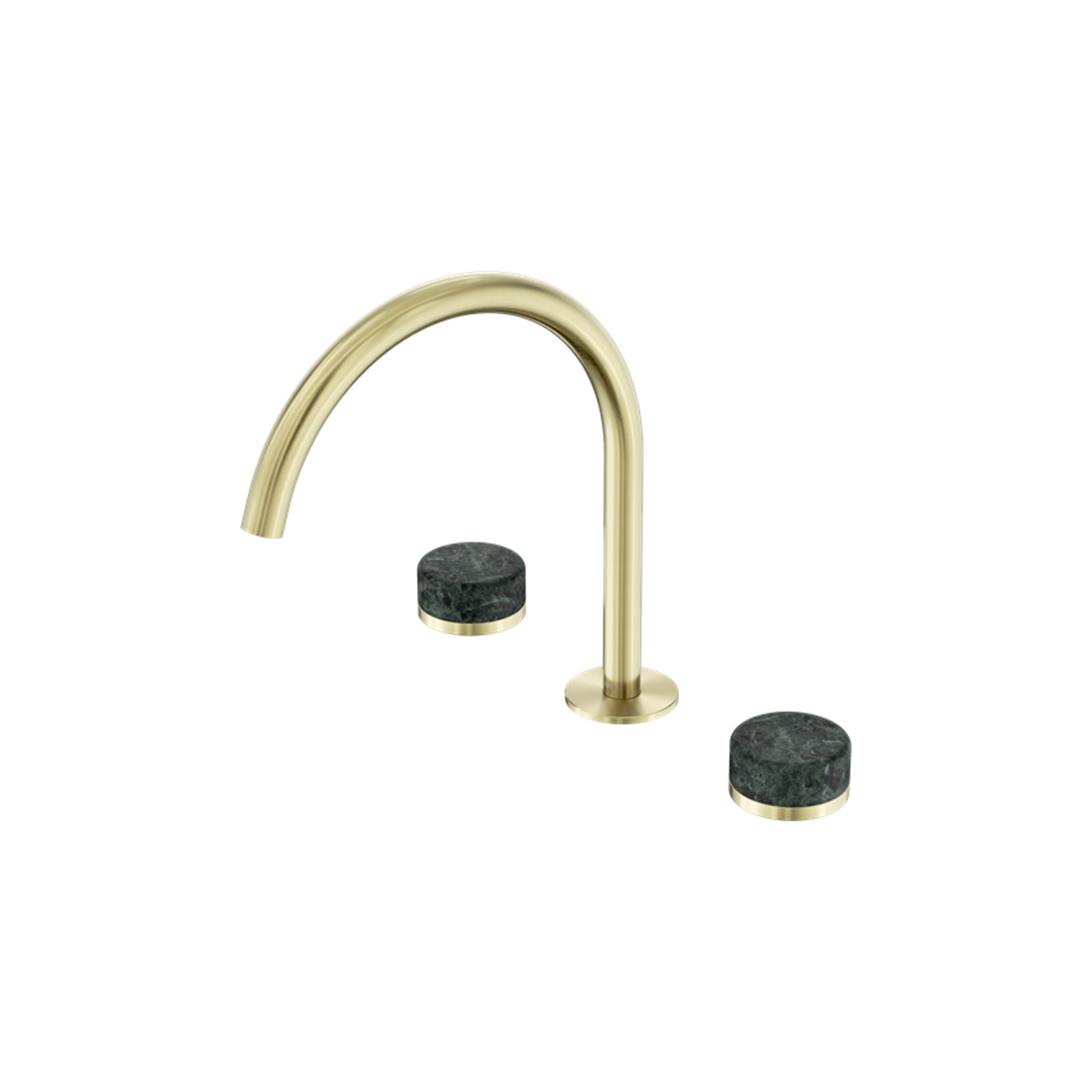 Serenity Bath/Kitchen Set Arc Spout With Verde Alpi Handle Brushed Gold gallery detail image