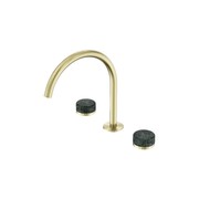 Serenity Bath/Kitchen Set Arc Spout With Verde Alpi Handle Brushed Gold gallery detail image