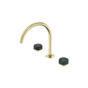 Serenity Bath/Kitchen Set Arc Spout With Verde Alpi Handle Brushed Gold gallery detail image