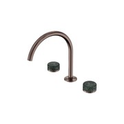 Serenity Bath/Kitchen Set Arc Spout With Verde Alpi Handle Brushed Bronze gallery detail image