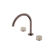 Serenity Bath/Kitchen Set Arc Spout With Rome Travertine Handle Brushed Bronze gallery detail image