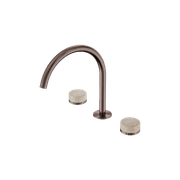 Serenity Bath/Kitchen Set Arc Spout With Rome Travertine Handle Brushed Bronze gallery detail image