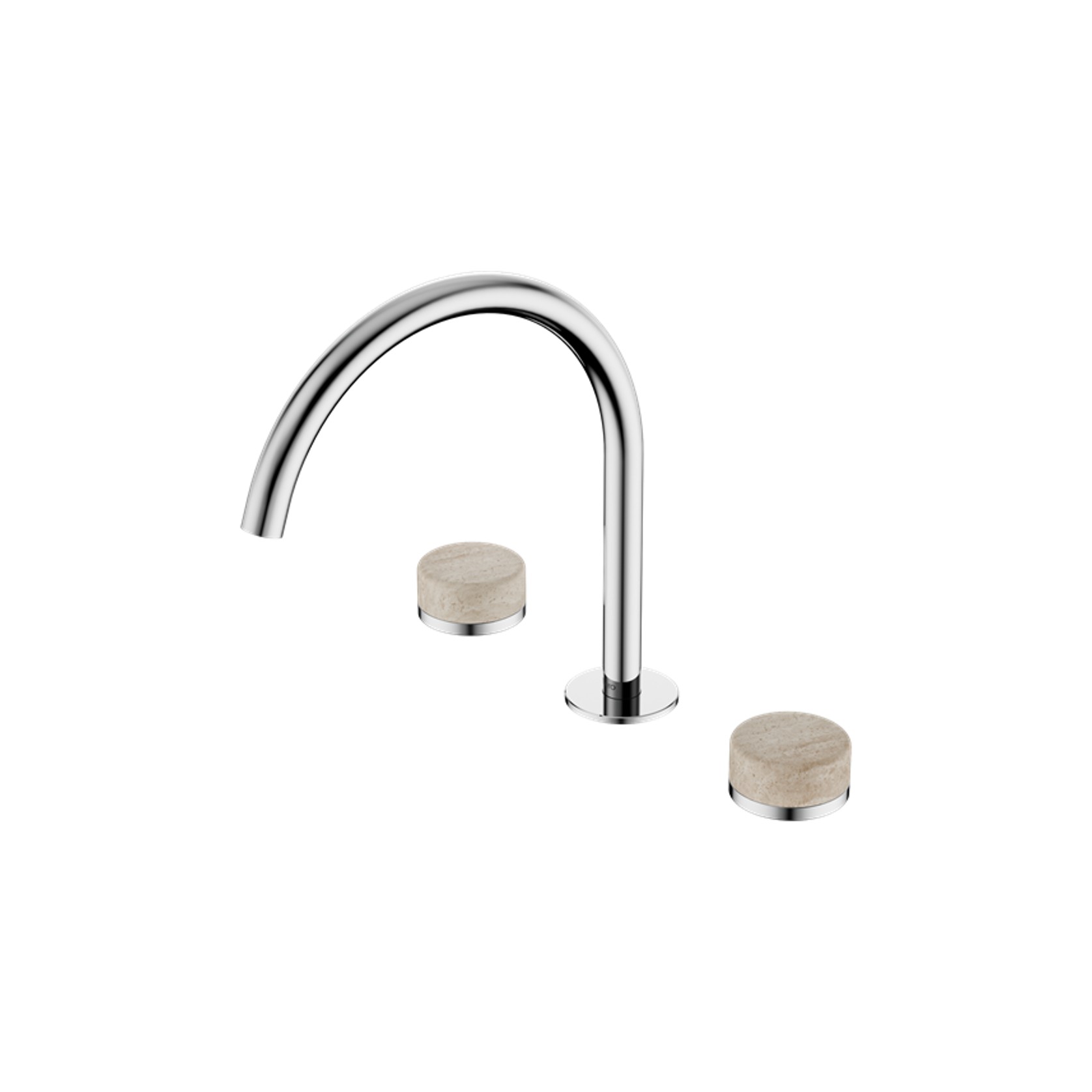 Serenity Bath/Kitchen Set Arc Spout With Rome Travertine Handle Chrome gallery detail image