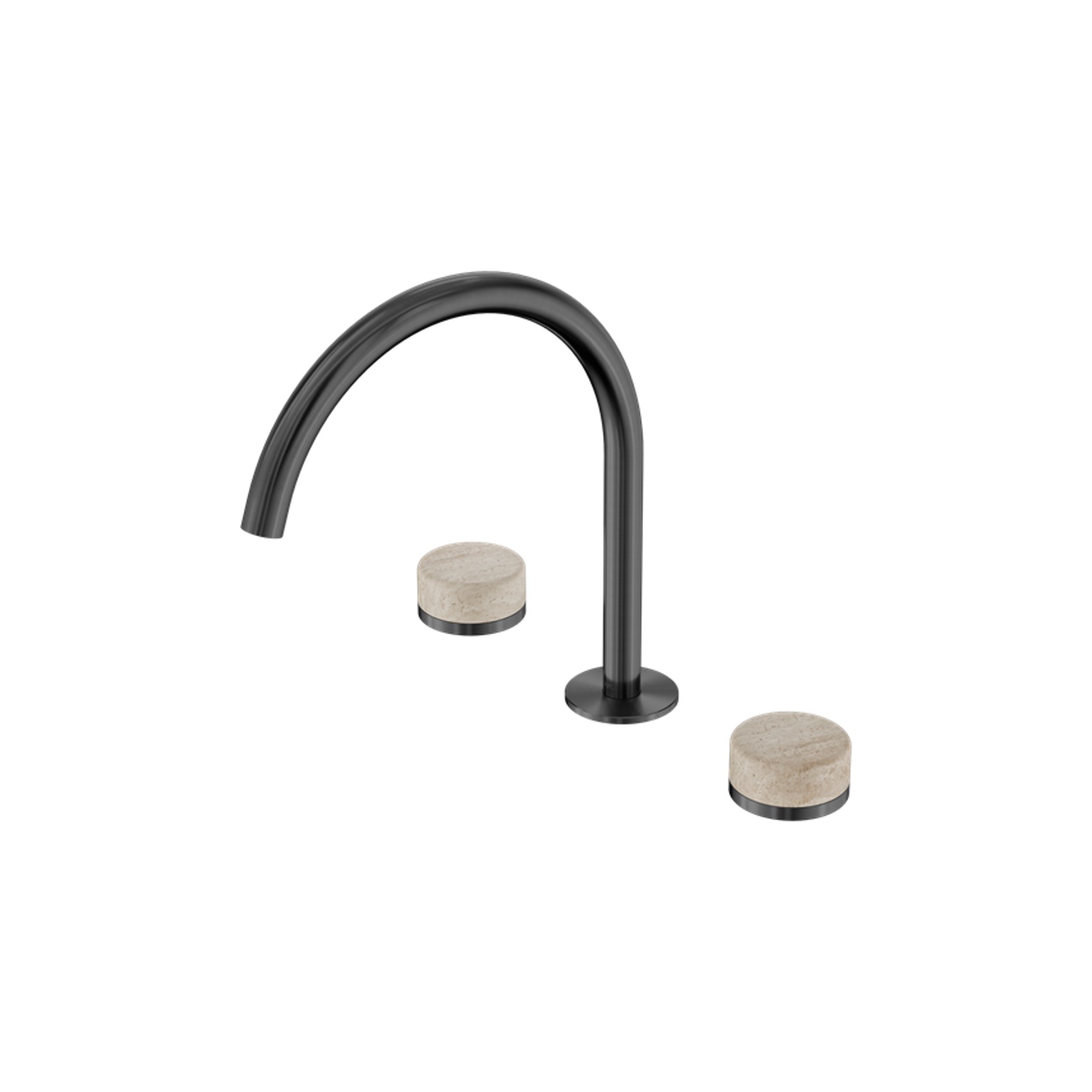 Serenity Bath/Kitchen Set Arc Spout With Rome Travertine Handle Gun Metal gallery detail image