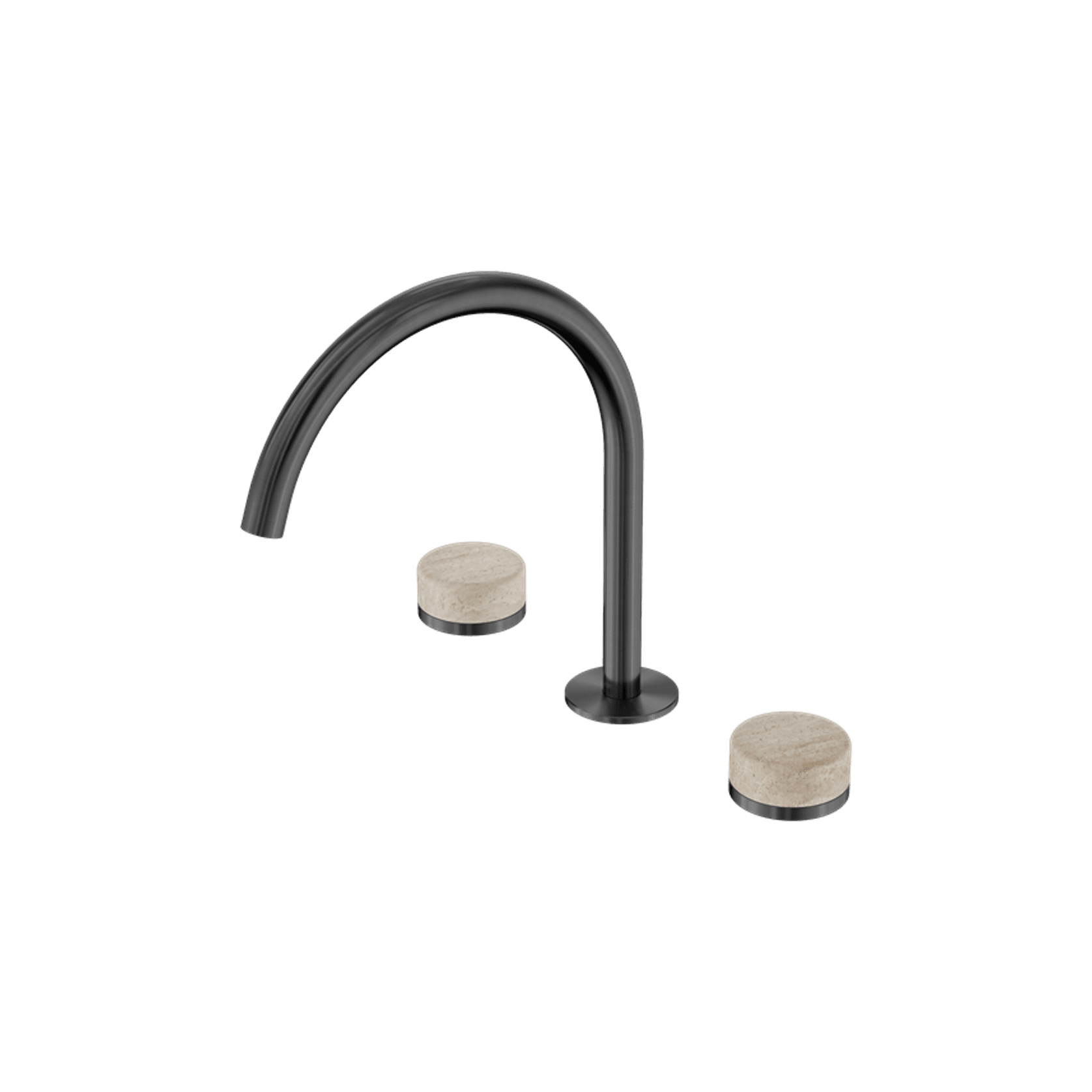 Serenity Bath/Kitchen Set Arc Spout With Rome Travertine Handle Gun Metal gallery detail image