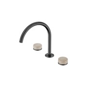 Serenity Bath/Kitchen Set Arc Spout With Rome Travertine Handle Gun Metal gallery detail image