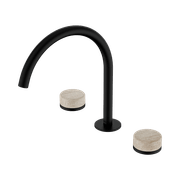 Serenity Bath/Kitchen Set Arc Spout With Rome Travertine Handle Matte Black gallery detail image