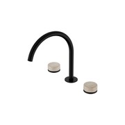 Serenity Bath/Kitchen Set Arc Spout With Rome Travertine Handle Matte Black gallery detail image