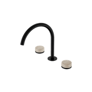 Serenity Bath/Kitchen Set Arc Spout With Rome Travertine Handle Matte Black gallery detail image