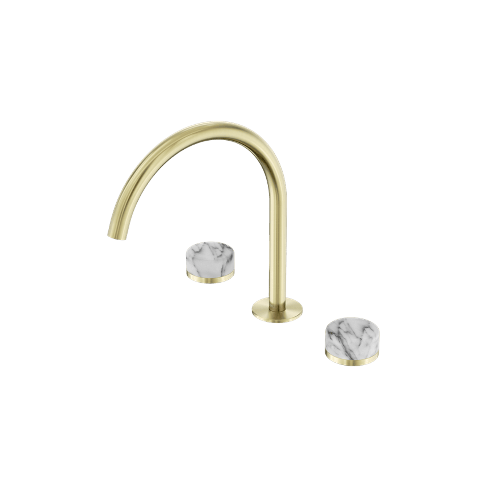 Serenity Bath/Kitchen Set Arc Spout With Arabescato Corchia Handle Brushed Gold gallery detail image