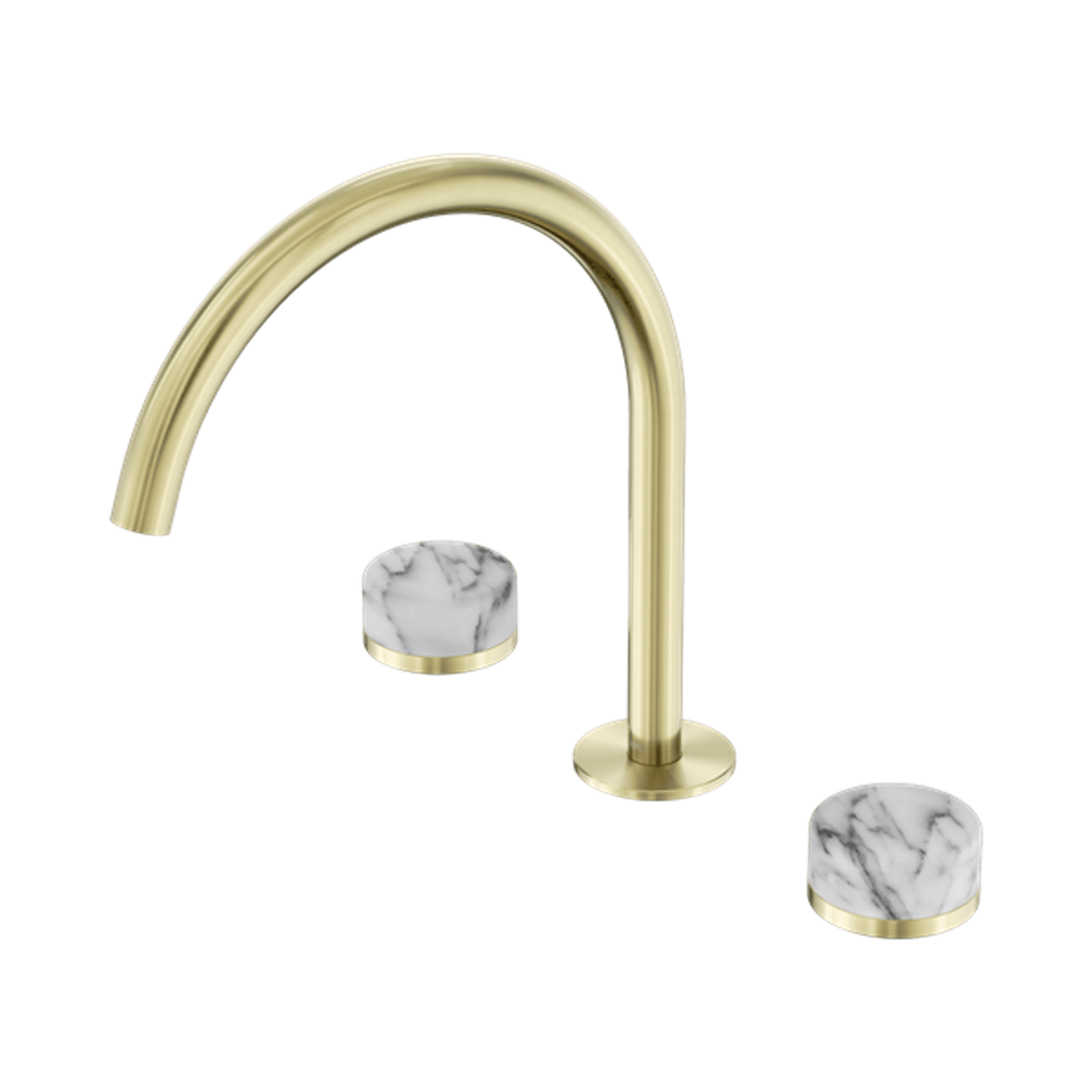 Serenity Bath/Kitchen Set Arc Spout With Arabescato Corchia Handle Brushed Gold gallery detail image