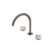 Serenity Bath/Kitchen Set Arc Spout With Arabescato Corchia Handle Brushed Bronze gallery detail image