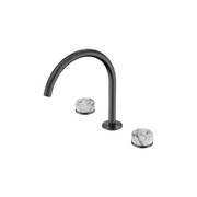 Serenity Bath/Kitchen Set Arc Spout With Arabescato Corchia Handle Gun Metal gallery detail image