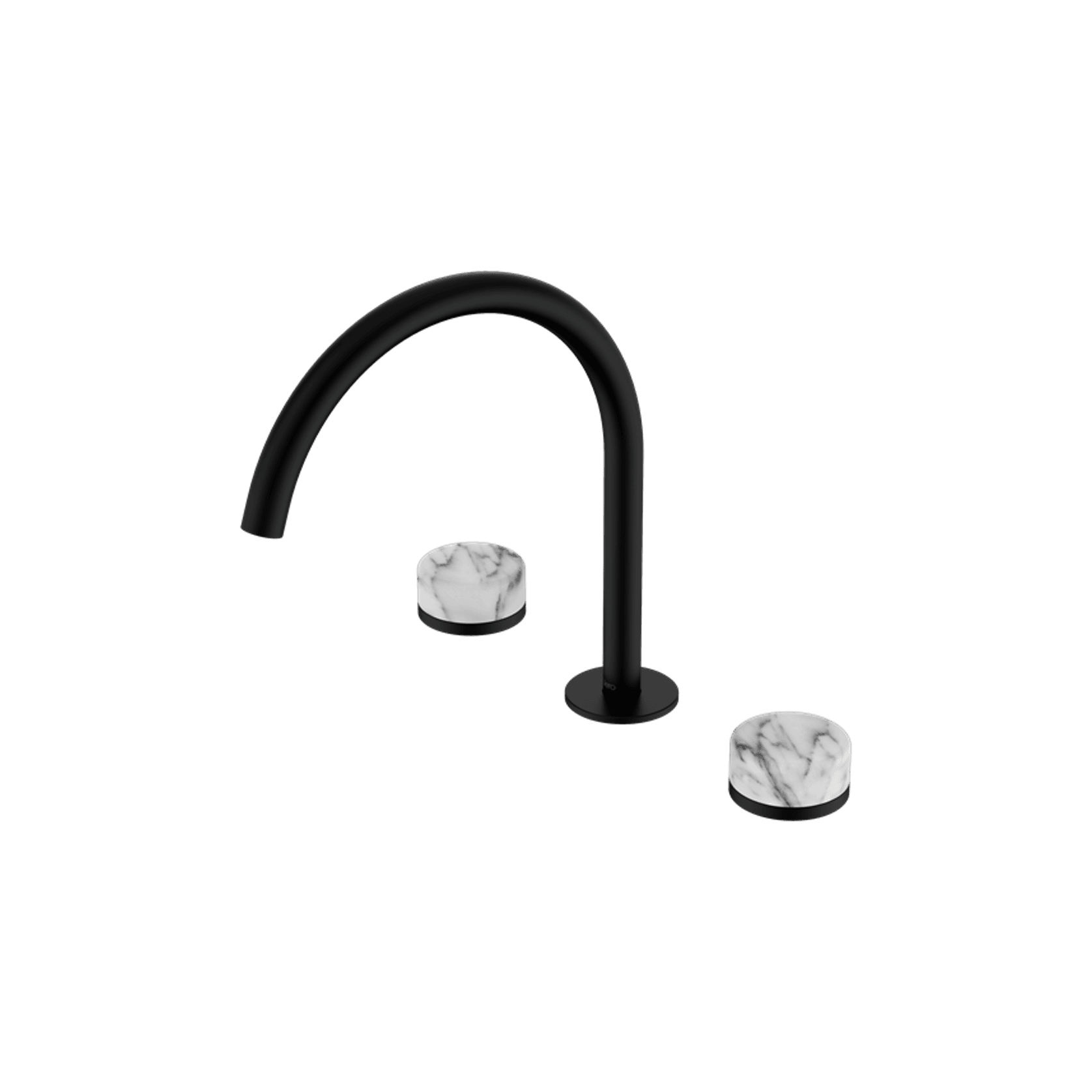Serenity Bath/Kitchen Set Arc Spout With Arabescato Corchia Handle Matte Black gallery detail image