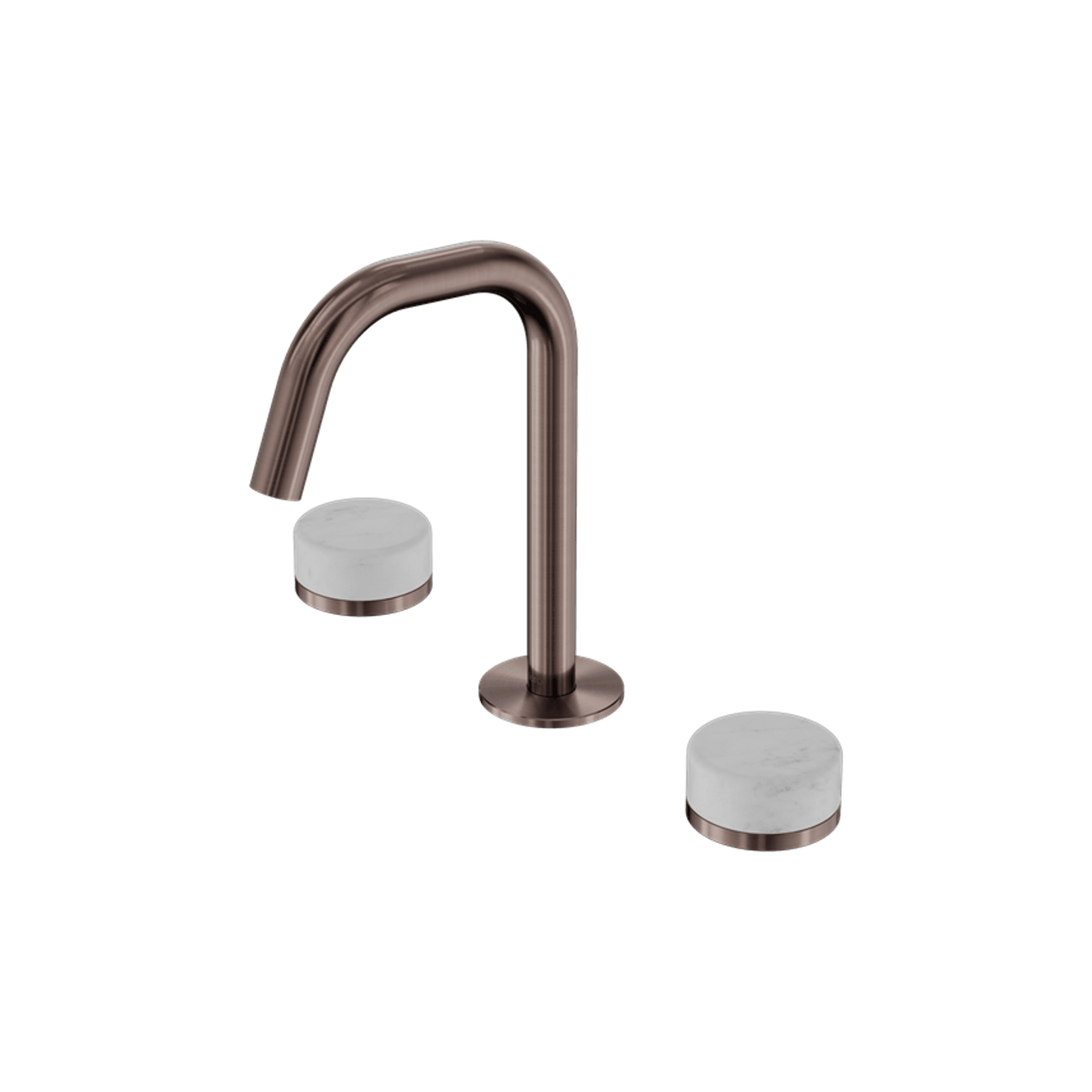 Serenity Basin Set Edge Spout With Carrara Handle Brushed Bronze gallery detail image