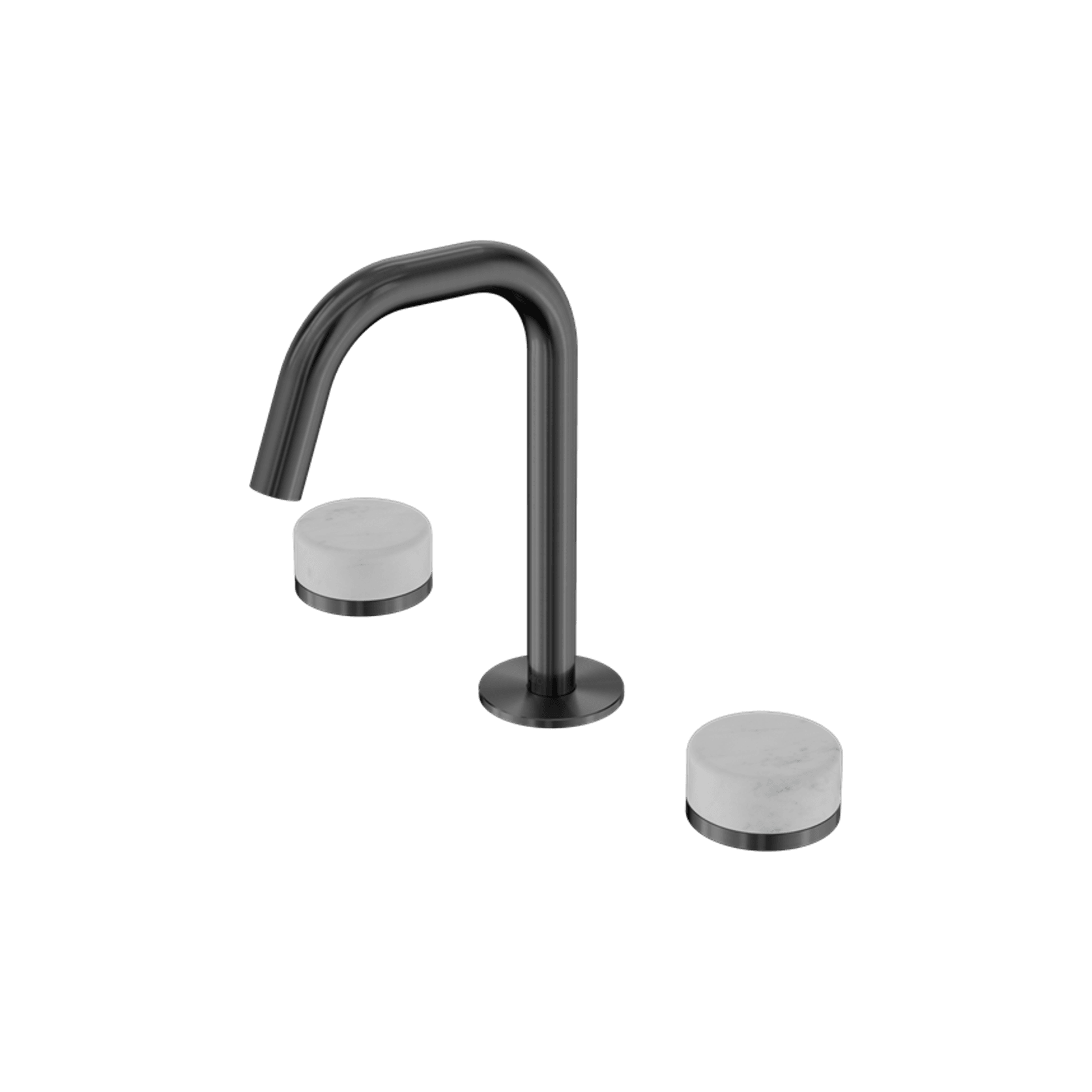 Serenity Basin Set Edge Spout With Carrara Handle Gun Metal gallery detail image