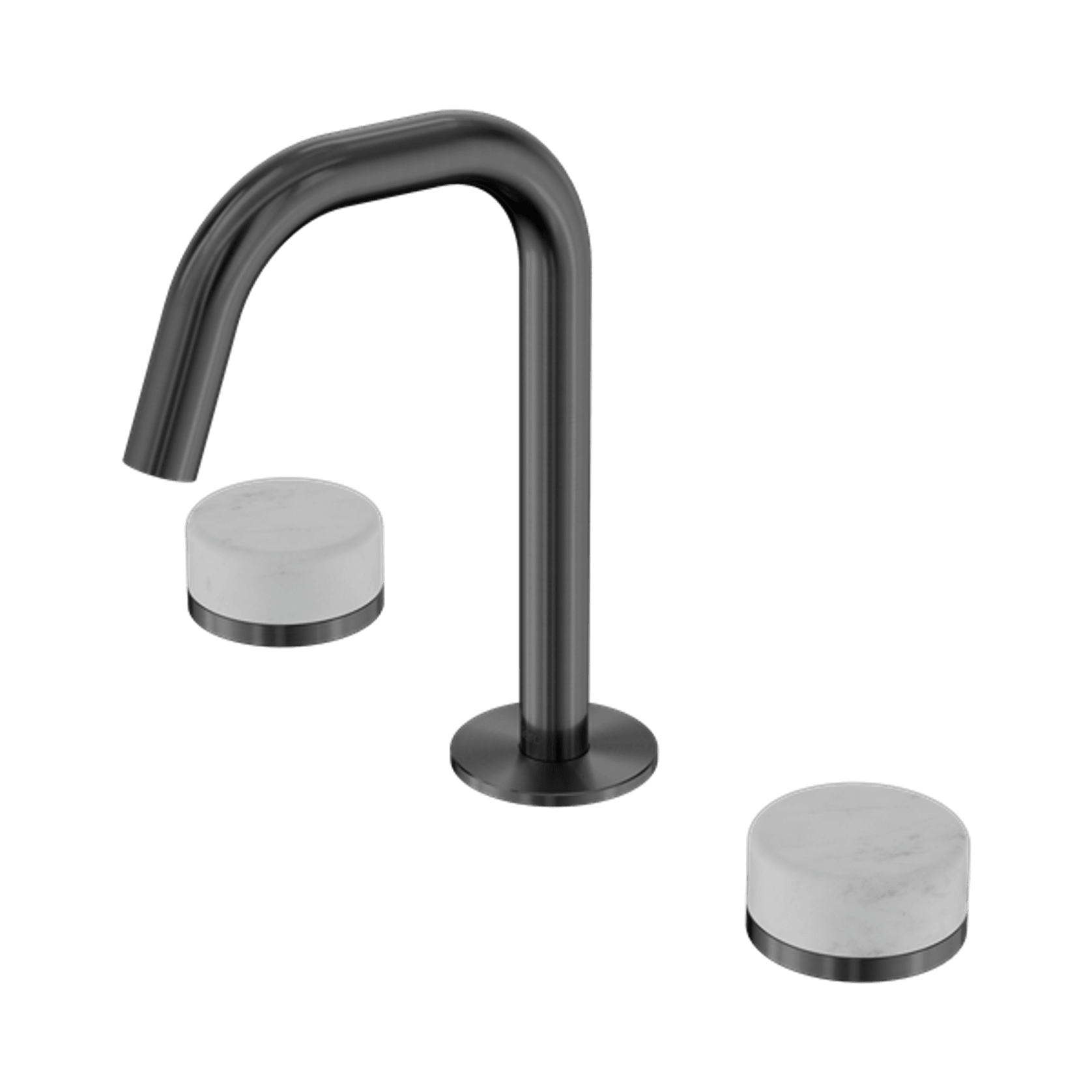 Serenity Basin Set Edge Spout With Carrara Handle Gun Metal gallery detail image