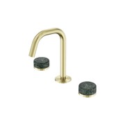 Serenity Basin Set Edge Spout With Verde Alpi Handle Brushed Gold gallery detail image