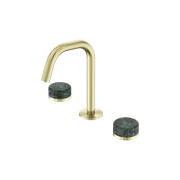 Serenity Basin Set Edge Spout With Verde Alpi Handle Brushed Gold gallery detail image
