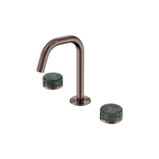 Serenity Basin Set Edge Spout With Verde Alpi Handle Brushed Bronze gallery detail image