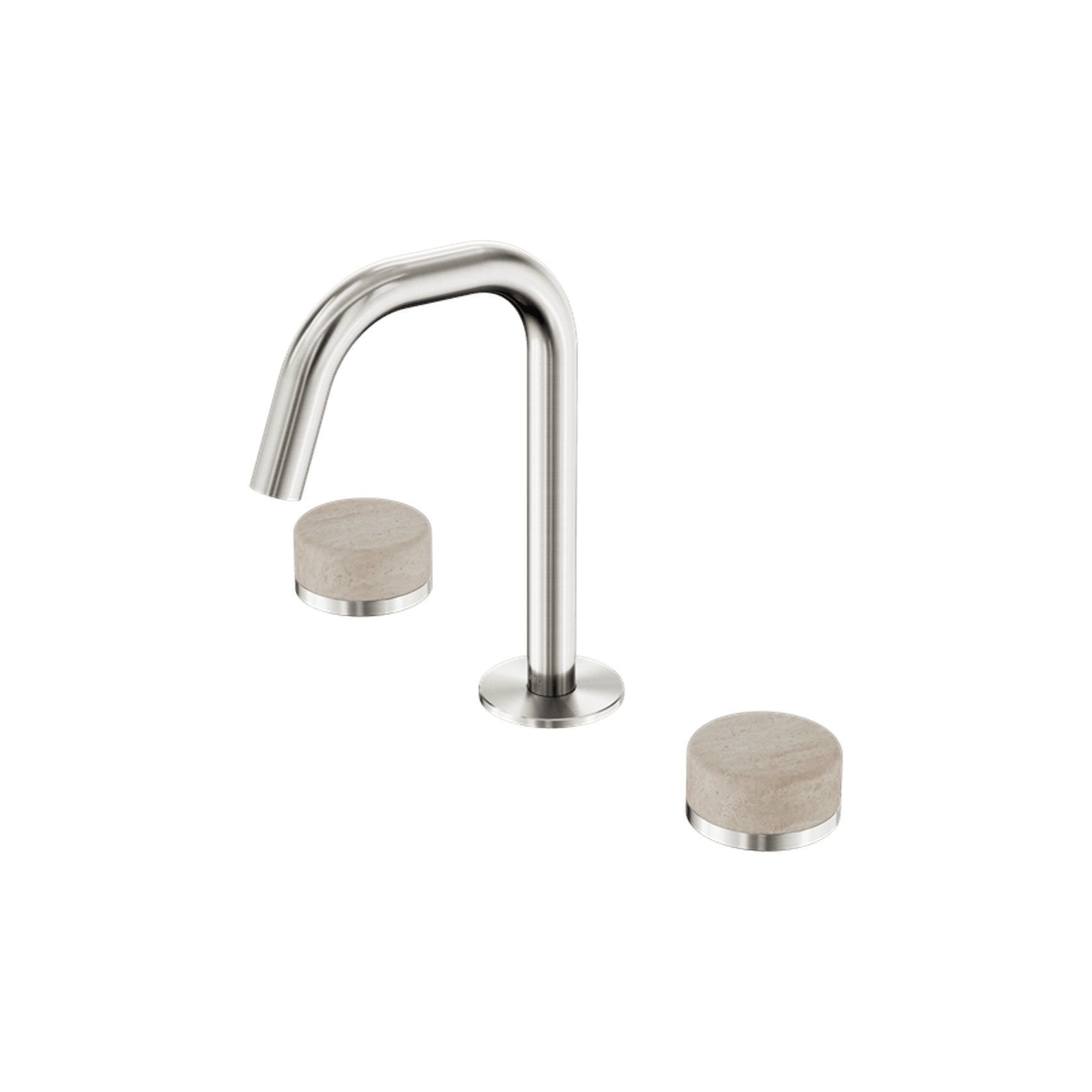 Serenity Basin Set Edge Spout With Rome Travertine Handle Brushed Nickel gallery detail image