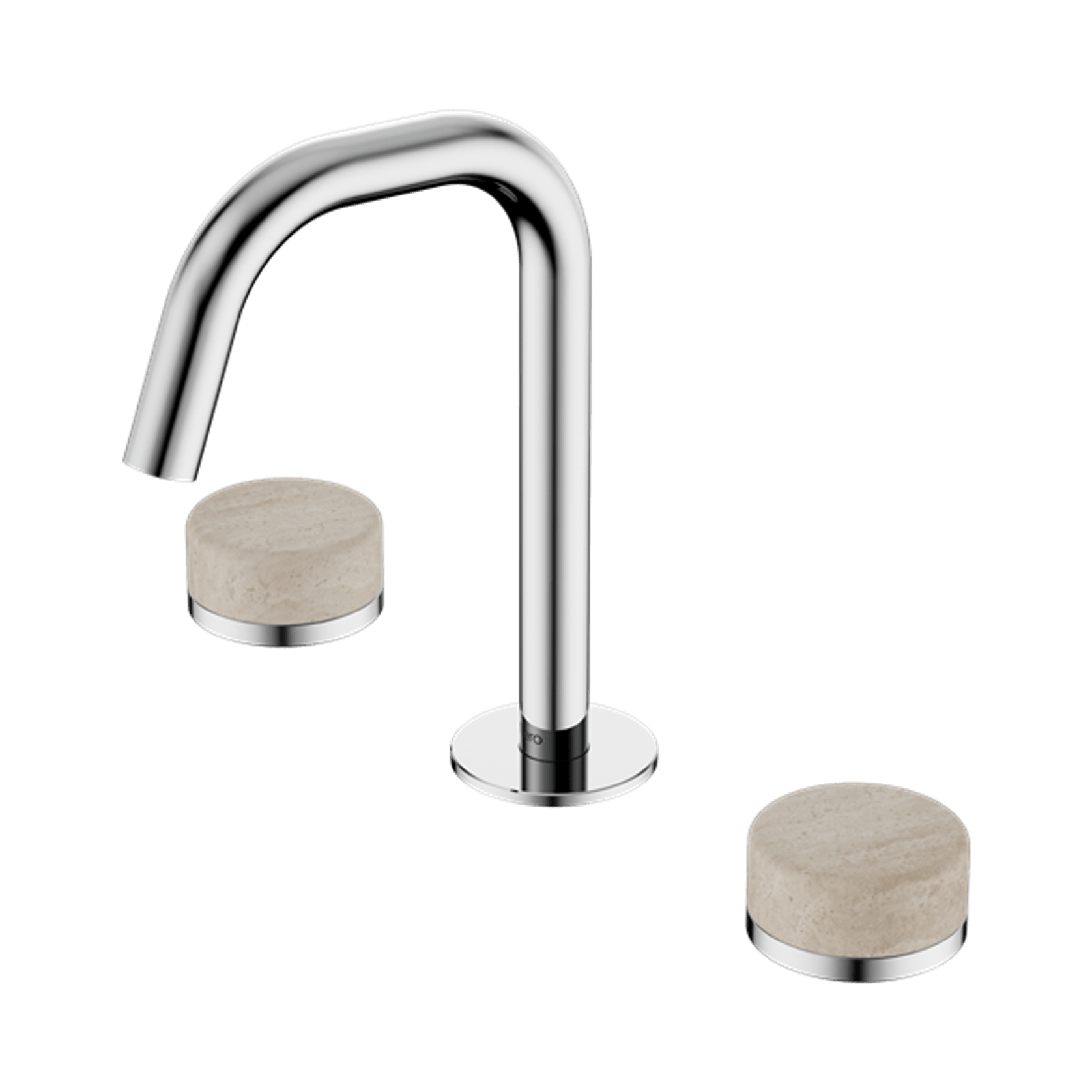 Serenity Basin Set Edge Spout With Rome Travertine Handle Chrome gallery detail image