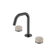 Serenity Basin Set Edge Spout With Rome Travertine Handle Gun Metal gallery detail image