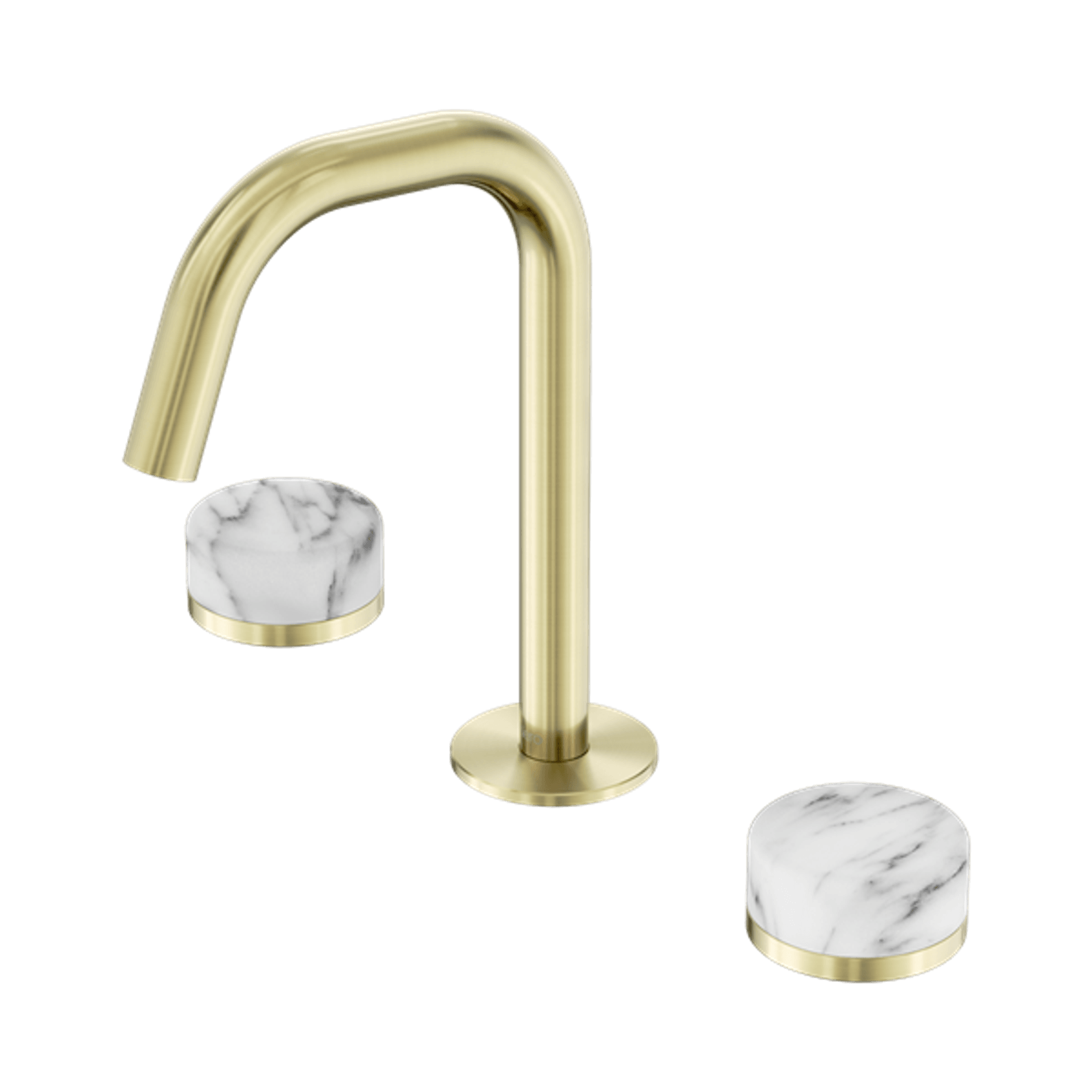Serenity Basin Set Edge Spout With Arabescato Corchia Handle Brushed Gold gallery detail image