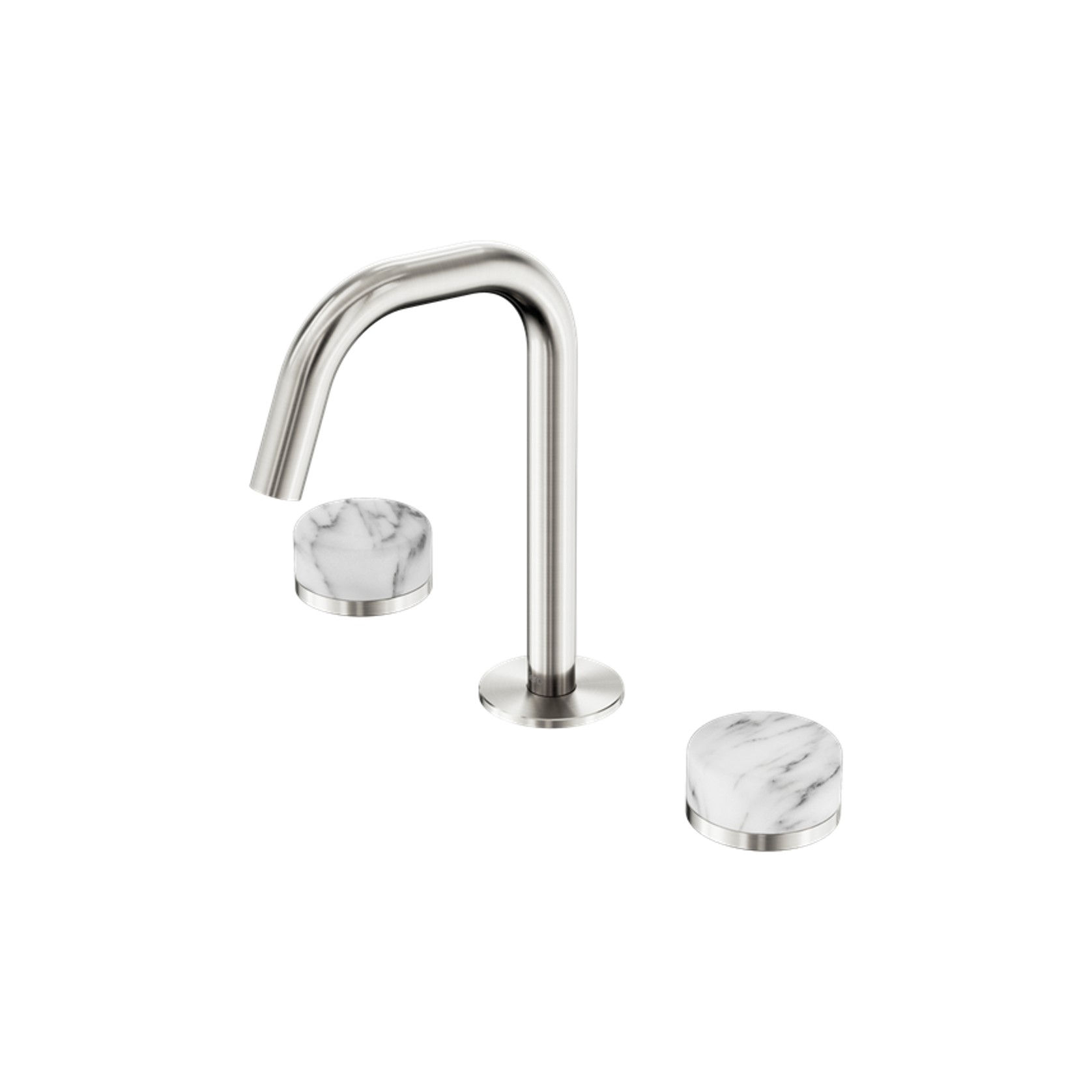 Serenity Basin Set Edge Spout With Arabescato Corchia Handle Brushed Nickel gallery detail image