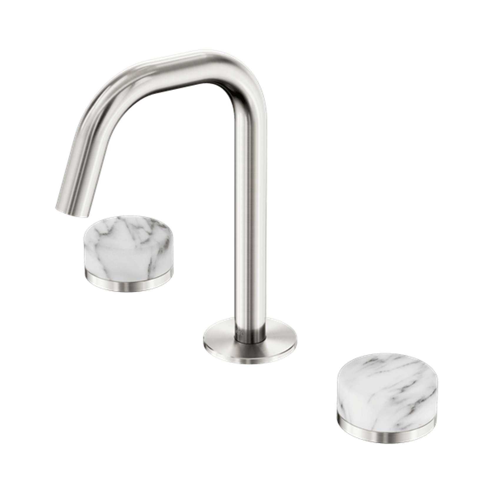 Serenity Basin Set Edge Spout With Arabescato Corchia Handle Brushed Nickel gallery detail image