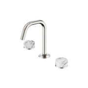 Serenity Basin Set Edge Spout With Arabescato Corchia Handle Brushed Nickel gallery detail image