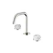Serenity Basin Set Edge Spout With Arabescato Corchia Handle Brushed Nickel gallery detail image