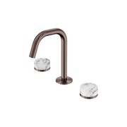 Serenity Basin Set Edge Spout With Arabescato Corchia Handle Brushed Bronze gallery detail image