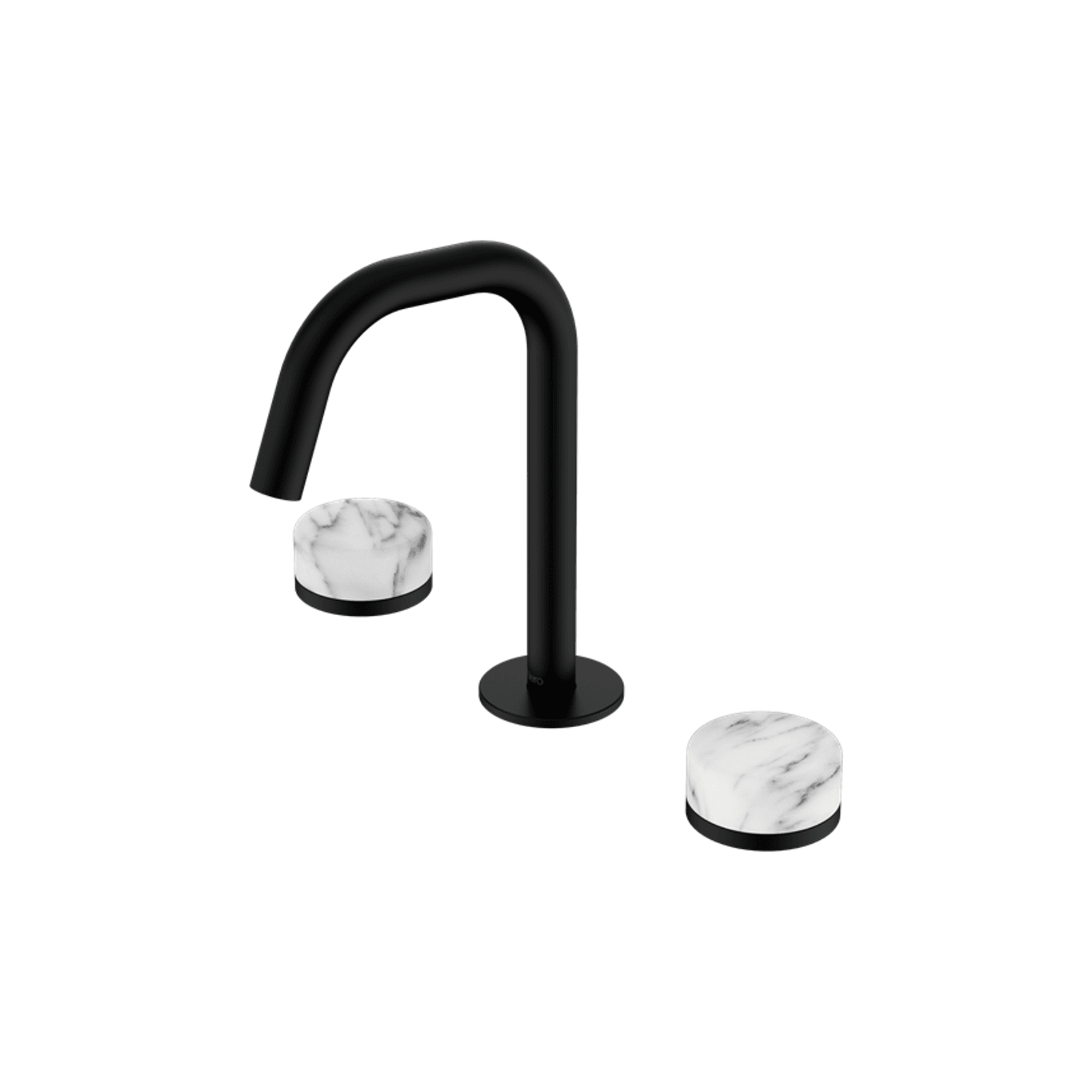 Serenity Basin Set Edge Spout With Arabescato Corchia Handle Matte Black gallery detail image