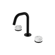 Serenity Basin Set Edge Spout With Arabescato Corchia Handle Matte Black gallery detail image