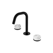 Serenity Basin Set Edge Spout With Arabescato Corchia Handle Matte Black gallery detail image