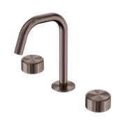 Serenity Basin Set Edge Spout With Metal Handle Brushed Bronze gallery detail image