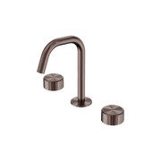 Serenity Basin Set Edge Spout With Metal Handle Brushed Bronze gallery detail image